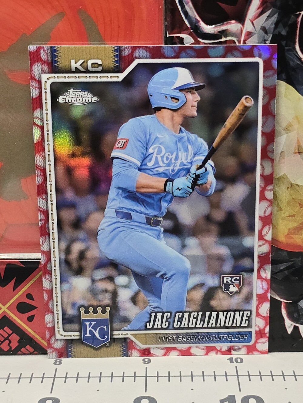 2026 Topps Chrome 131 Red Seam Baseball Border Jac Caglianone - Rc